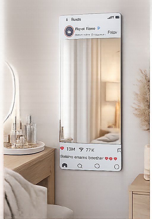 Insta mirror concept in a bedroom dressing area